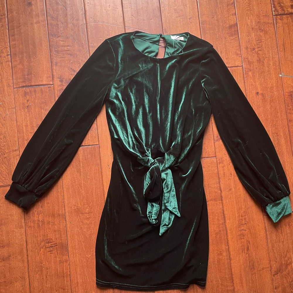 Anthropologie Black and Green Sheath Mini Dress